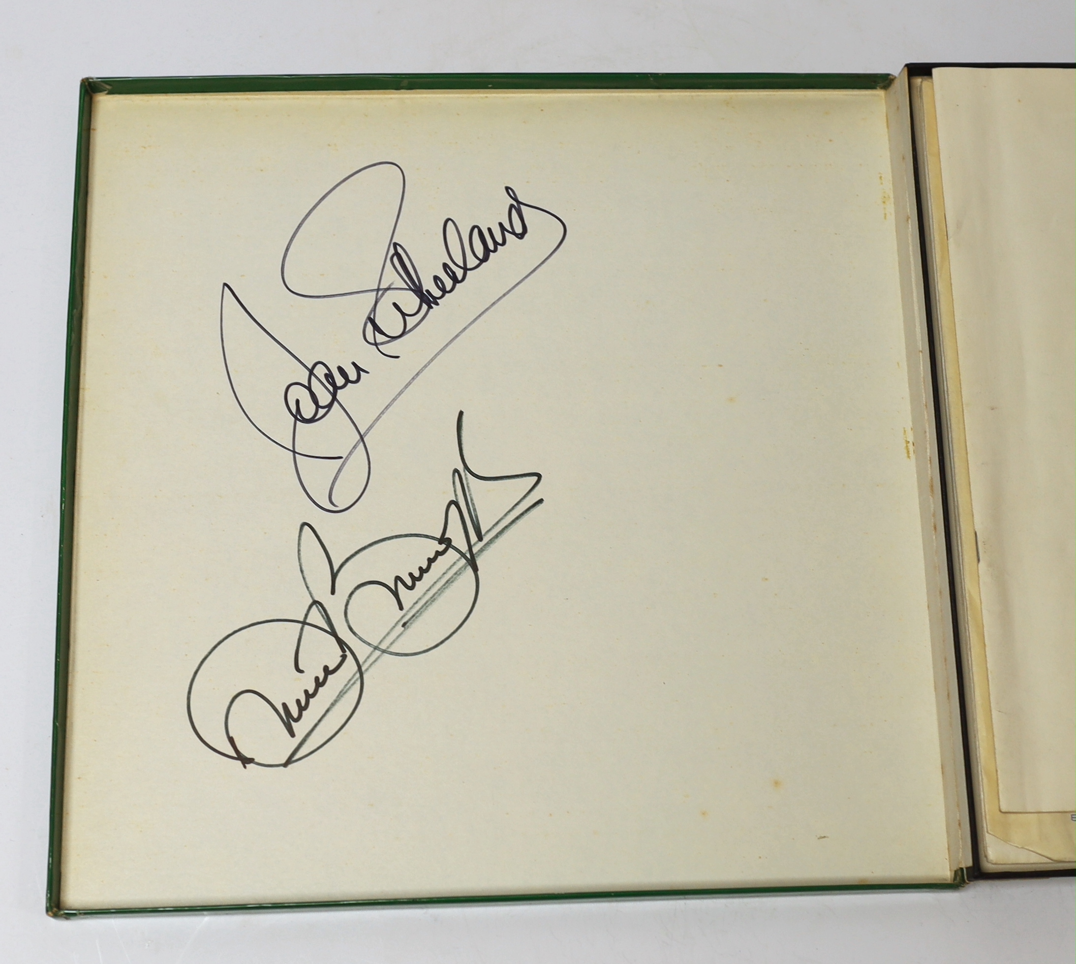 Joan Sutherland interest; a signed LP box set of Donizetti’s Lucretia Borgia, together with a signed LP of Puccini’s Suor Angelica, both signed by Joan Sutherland and Richard Bonynge, plus another unsigned LP box set (3)